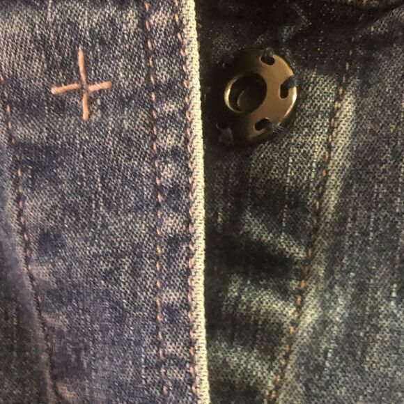 Tahari Navy Blue Cotton Denim Beaded Embellished Jean Jacket Customized - Picture 2 of 9